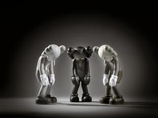 KAWS - i) small lie (brown) ii) small lie (black) iii) small lie (grey)