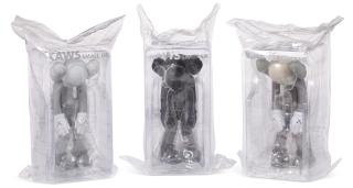 Kaws - Three works (Small Lie Brown, Small Lie Black and Small Lie Gray)