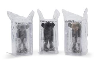 Kaws - Three works: (Small Lie Brown, Small Lie Black and Small Lie Gray)