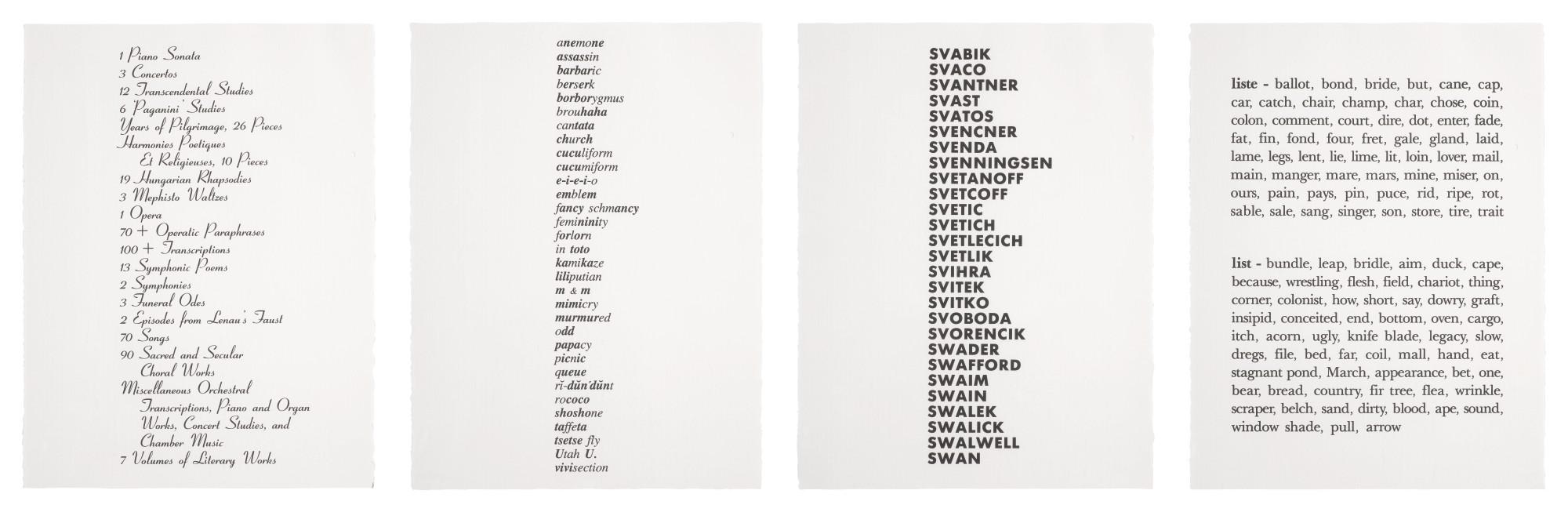 Kay Rosen - Lists Suite