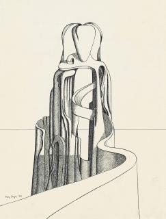 Kay Sage - Study for The Hidden Letter