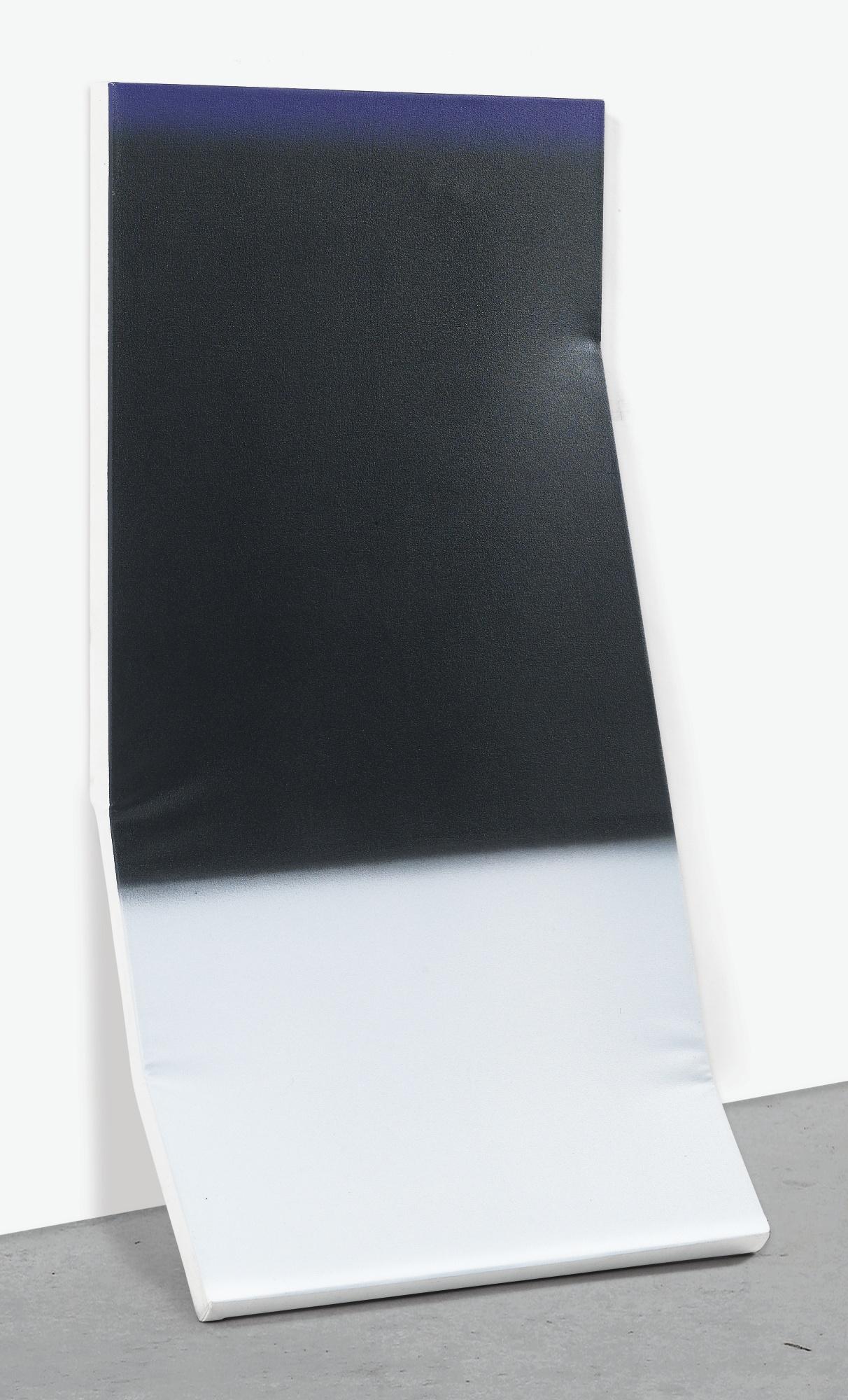 Kaz Oshiro - Untitled Still Life (Abstract Painting In Dark Gray, Light Gray And Purple)