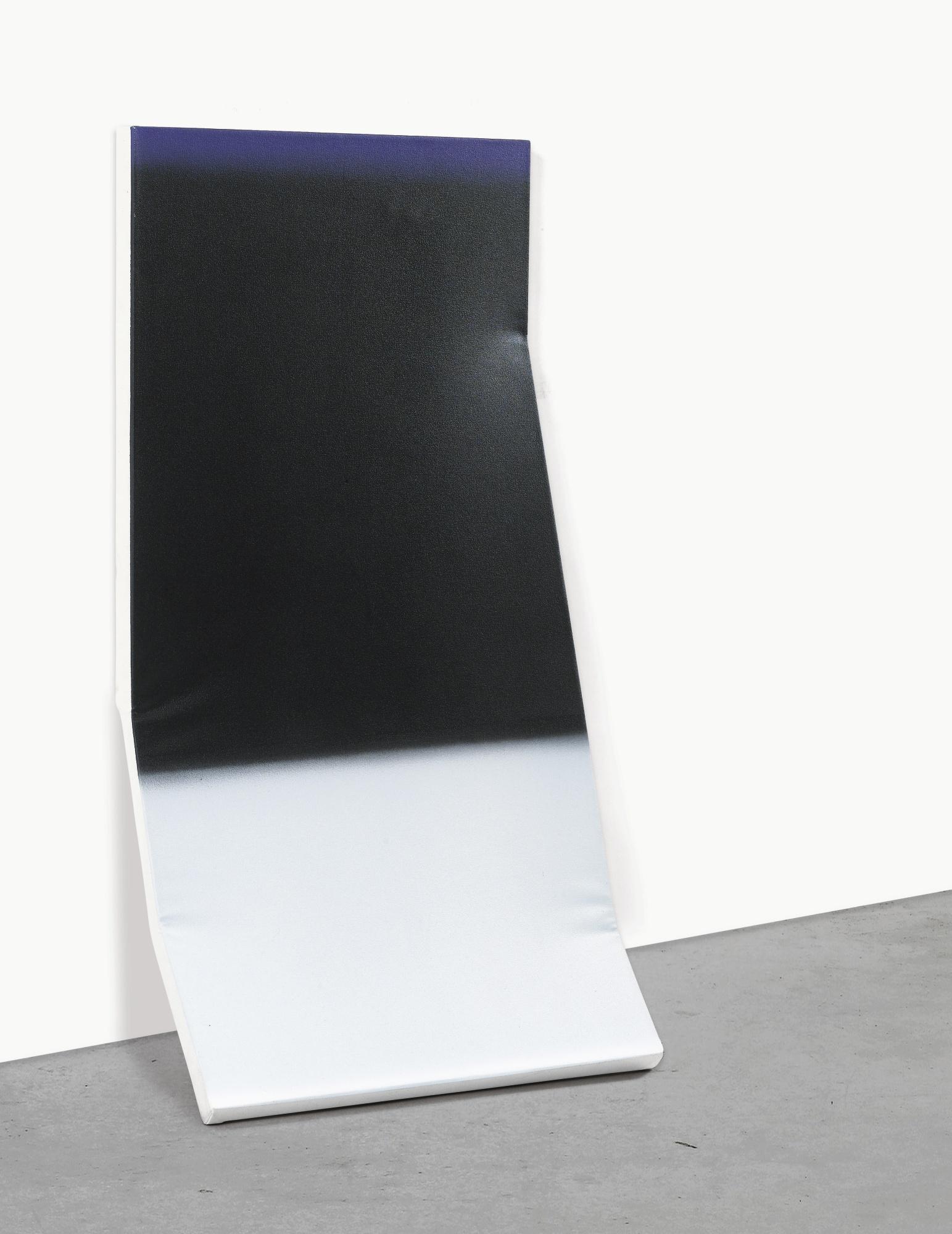 Kaz Oshiro - Untitled Still Life (Abstract Painting In Dark Gray, Light Gray And Purple)