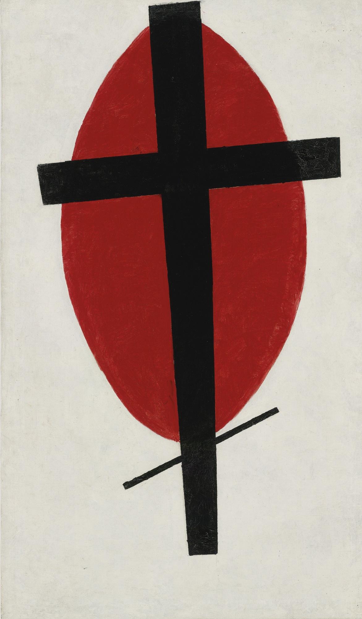 Kazimir Malevich - Mystic Suprematism (Black Cross On Red Oval)