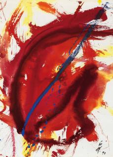 Kazuo Shiraga - Akanegumo (Madder Red Cloud)