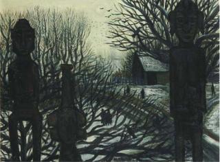 Kees Andrea - Winterlandschap met regenbeelden