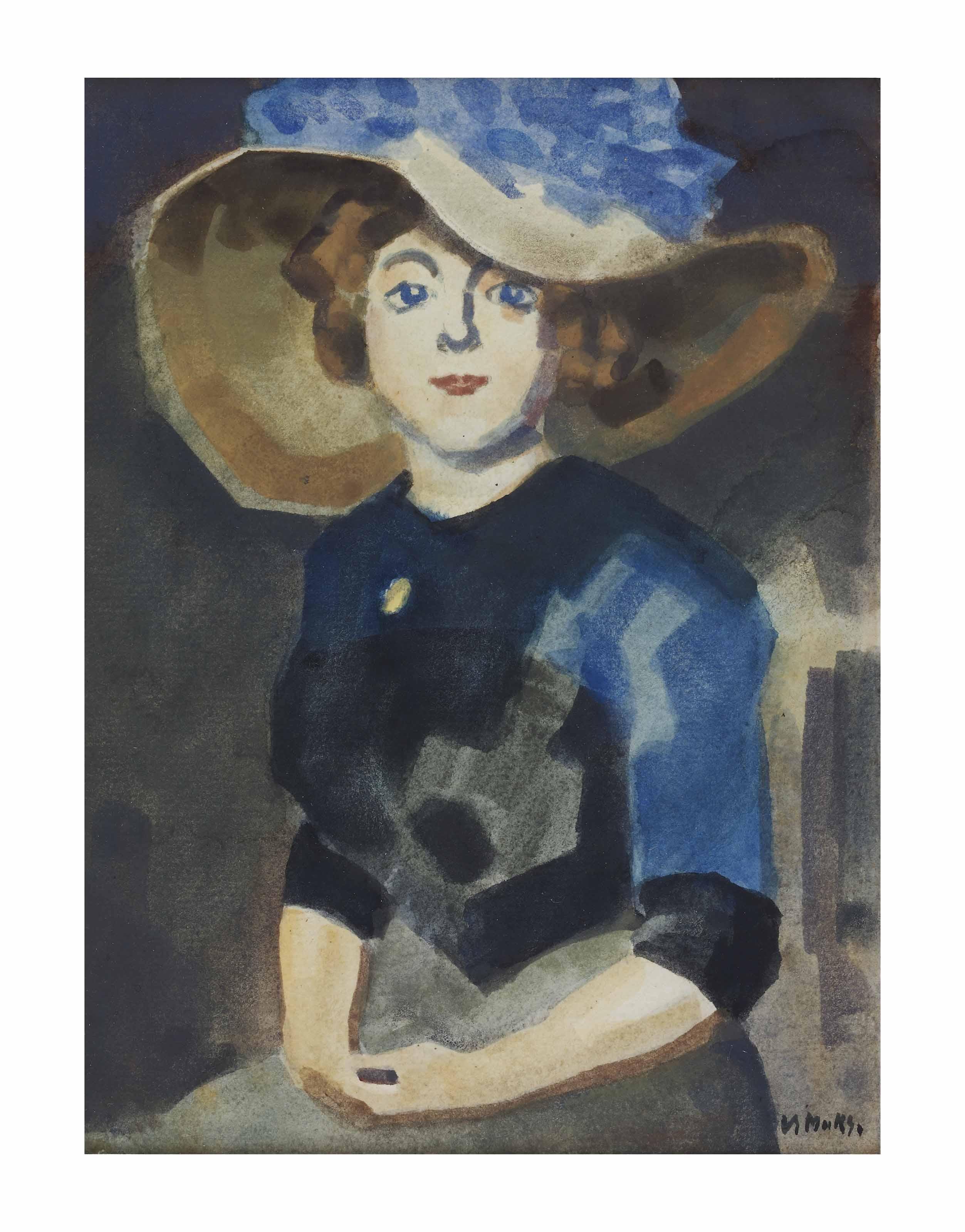 Kees Maks - Elegant lady with hat