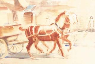 Kees Maks - Horses pulling a chaise