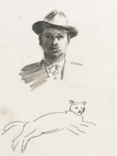 Kees Maks - Self Portrait And Cat