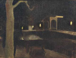 Kees Maks - Teertuinen by night, Amsterdam
