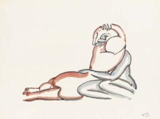 Kees van Dongen - Couple Assis Enlacé