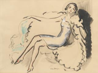 Kees Van Dongen - Femme Assise (La Causeuse) - Recto La Causeuse - Verso
