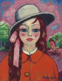 Kees van Dongen - Fillette au bois, Le petit cheval rose