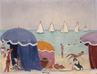 Kees van Dongen - La plage à Deauville