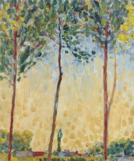 Kees Van Dongen - Paysage de Fleury-en-Bière (recto);   Etude d\'homme (verso)