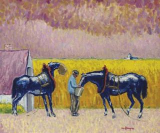 Kees van Dongen - Paysan Et Chevaux
