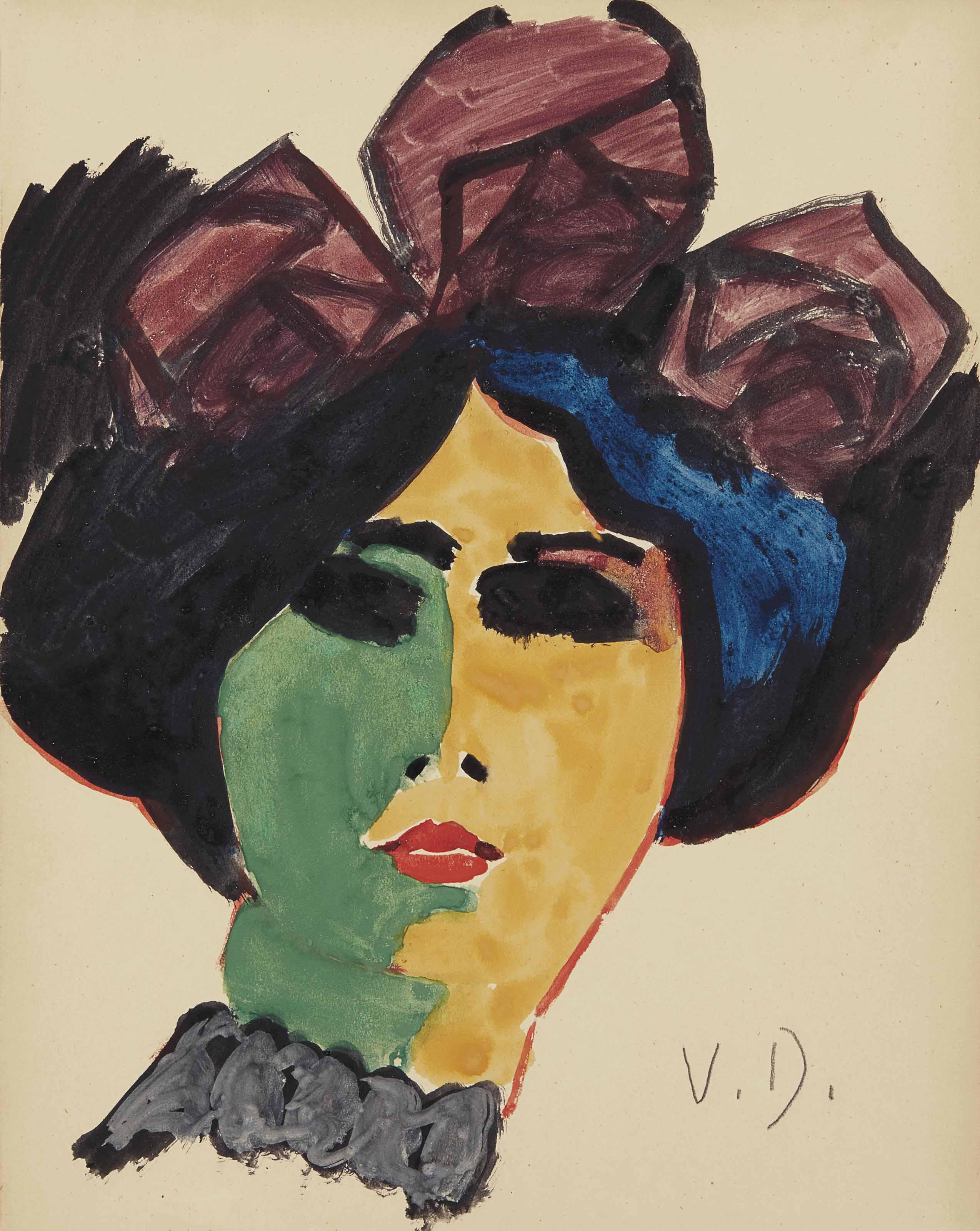 Kees Van Dongen - Portrait de femme au chapeau