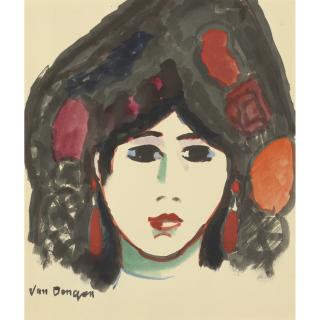 Kees Van Dongen - Tête De Femme Portant Une Mantille