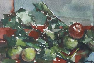 Kees Verwey - A Still Life With An Apple Branch