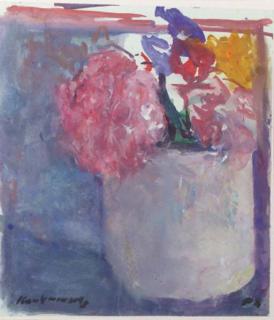 Kees Verwey - A still life with flowers in a vase