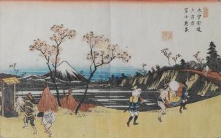 Keisai Eisen - Omiya-shuku Fuji enkei (Distant View of Mount Fuji from Omiya Station)