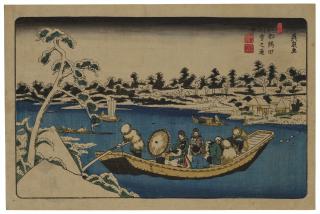 Keisai Eisen - Sumidagawa Yuki No Enkei (Distant View Of Sumida River In Snow)