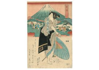 Keisai Eisen - Three woodblock prints