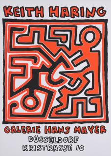 Keith Haring - Ausstellungsplakat der Galerie Hans Mayer, Düsseldorf.
