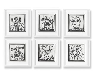 Keith Haring - Radiant Baby Dog; Love; Leaping Dog; Flying Angel; Pyramid; Party