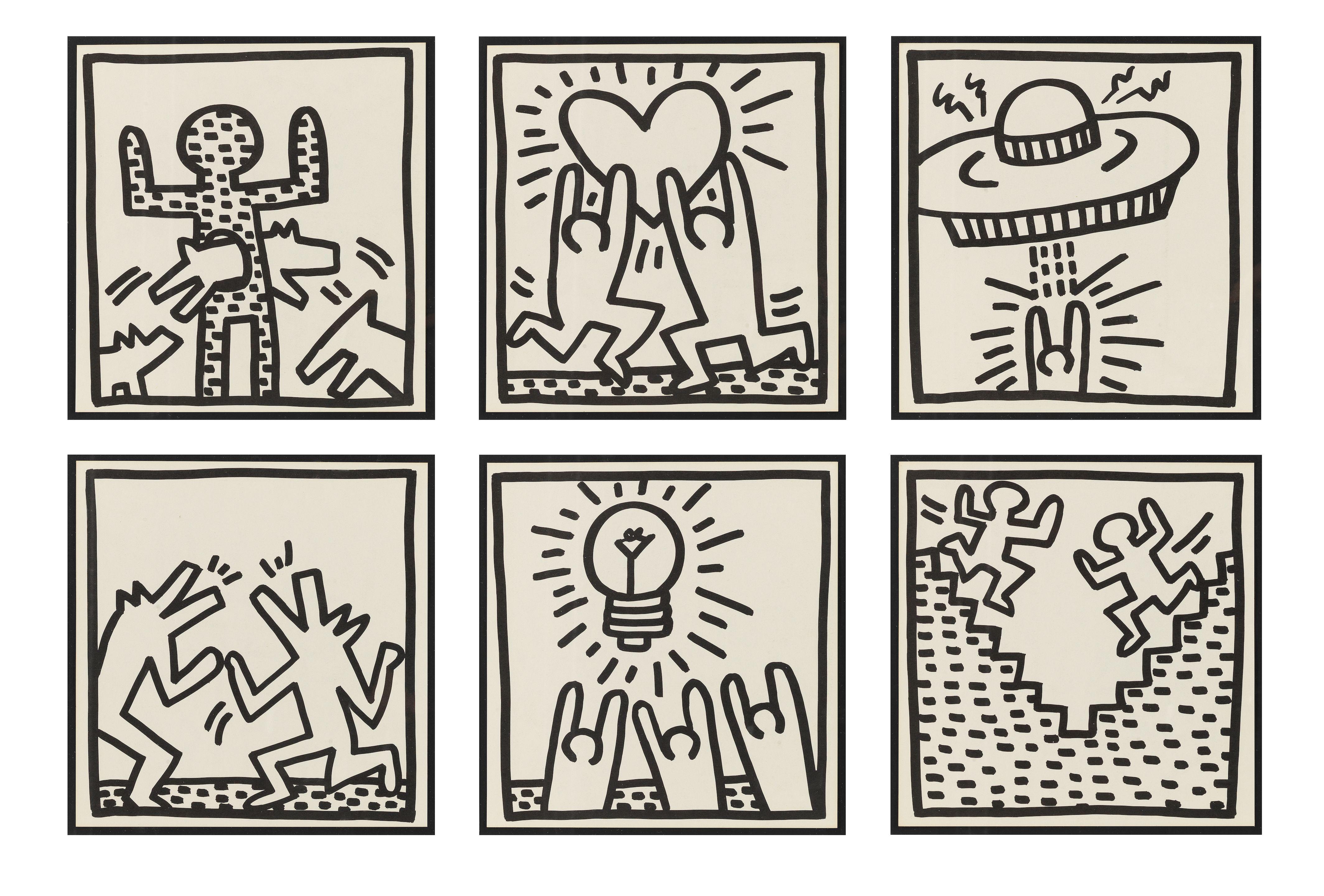 Keith Haring - Six Coloring Book Plates, From Keith Haring