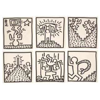 Keith Haring - Six Plates, from Keith Haring Tony Shafrazi Catalogue (6 works)