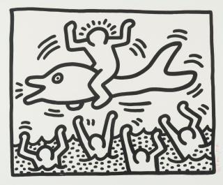 Keith Haring - Untitled (Man on Dolfin), 1987