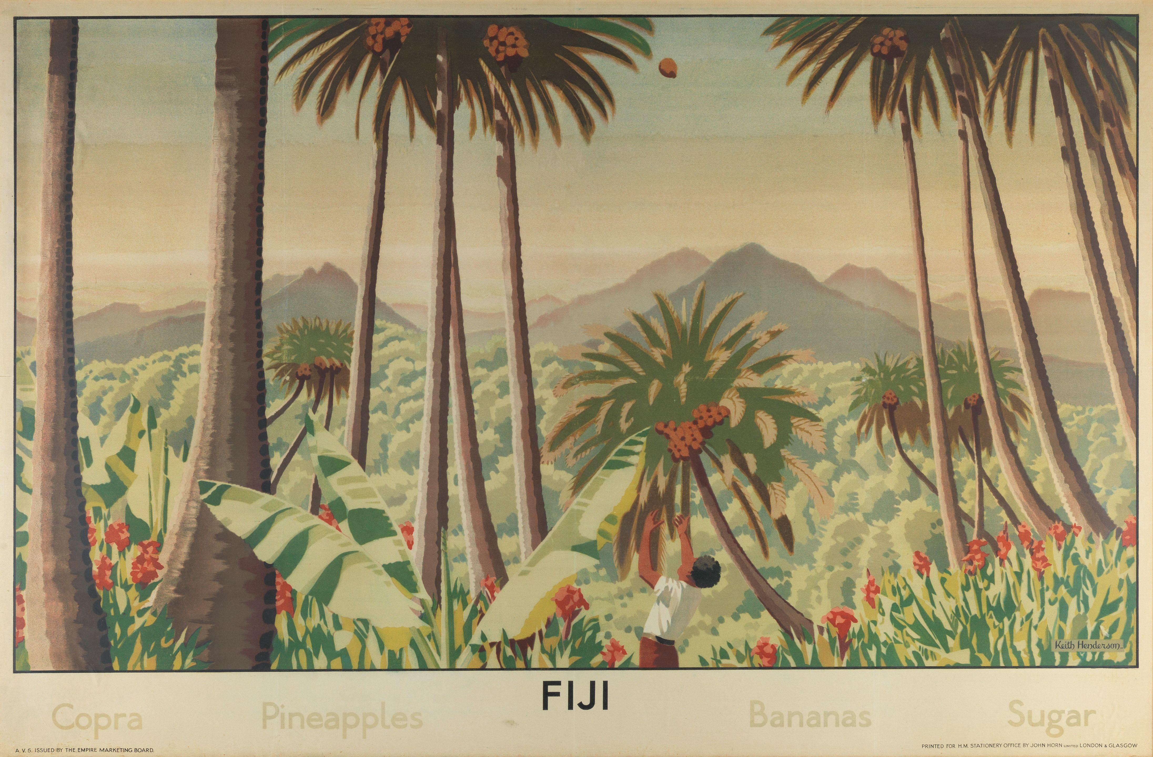 Keith Henderson - Fiji.Copra, Pineapples, Bananas, Sugar. Empire Marketing Boardb