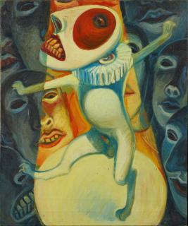 Keith McIntyre - Dancing Dog 24 x 20 in. (61.0 x 50.8 cm) framed 25 1/2 x 21 1/2 x 1 1/2 in.