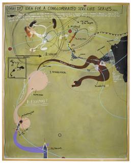 Keith Tyson - Studio Wall Drawing: Idea For A Conglomerated Still Life Series