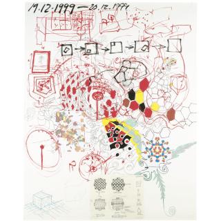 Keith Tyson - Studio Wall Drawing (Scribble Tester)