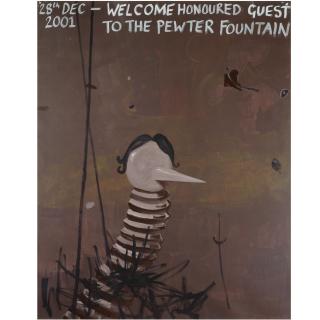 Keith Tyson - Studio Wall Drawing: Welcome Honoured Guest To The Pewter Fountain