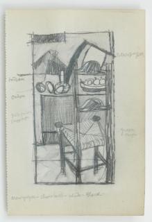 Keith Vaughan - A study of a chair, table and still life