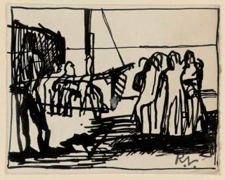 Keith Vaughan - Figures near a boat
