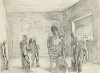 Keith Vaughan - Interior with figures