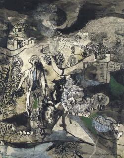 Keith Vaughan - Landscape With Sheep And Shepherd