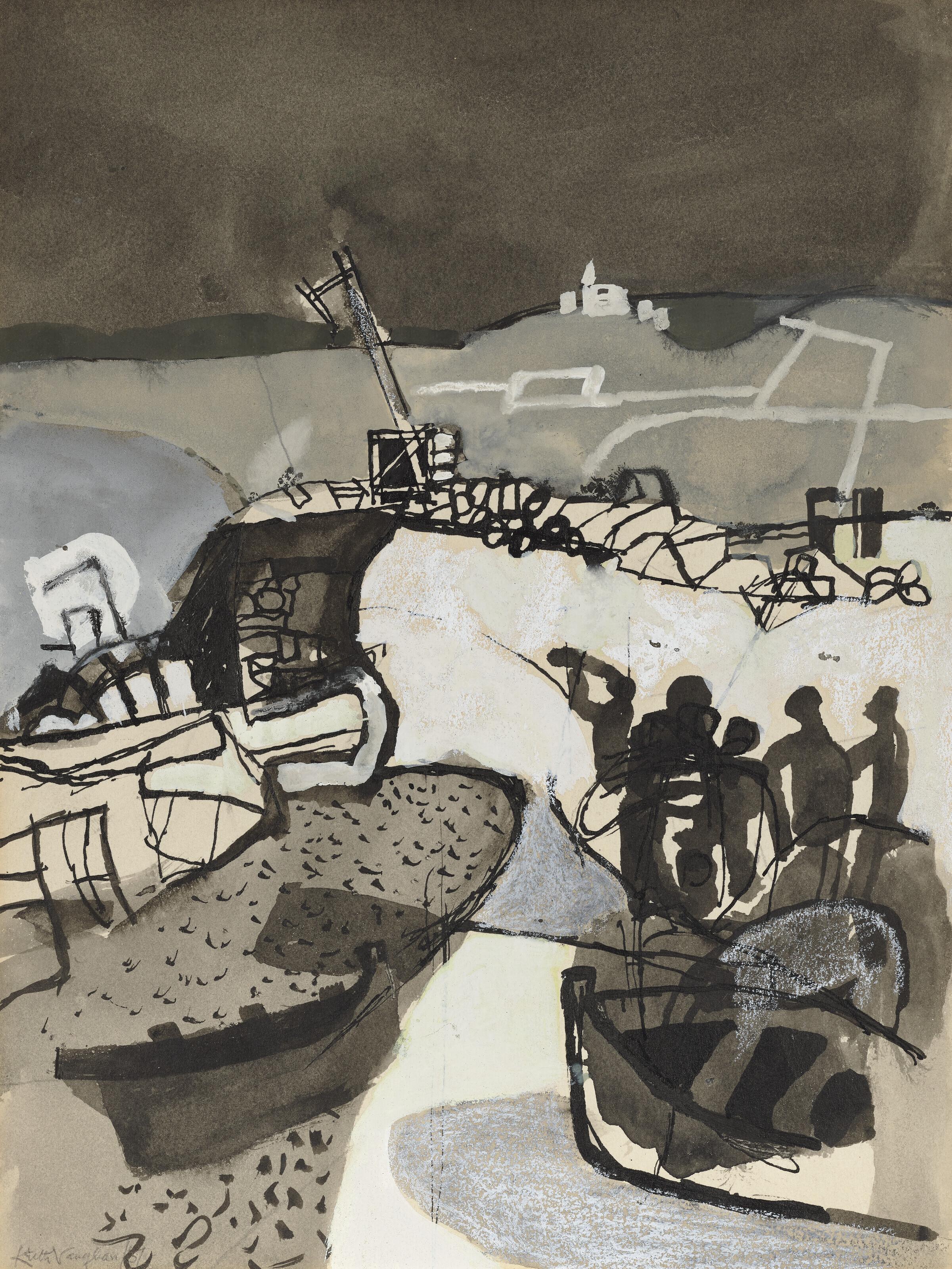 Seaweed Hoist, Audierne by Keith Vaughan Art.Salon