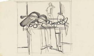 Keith Vaughan - Still Life Study With Violin And Figure; View Onto A Street; Study of A Figure; Study of Houses; And Abstract Study