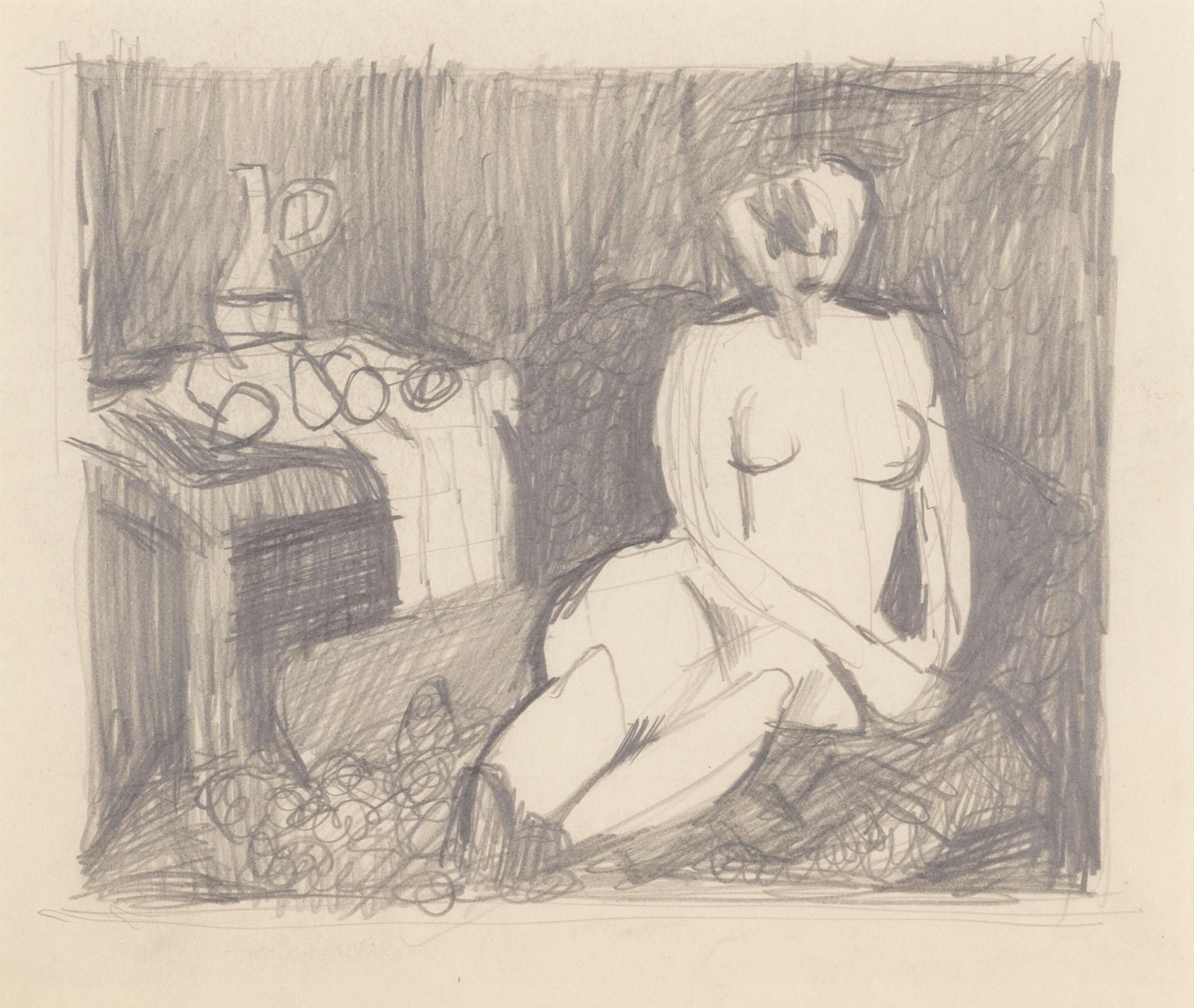 Keith Vaughan - Studio Still Life with Reclining Figure