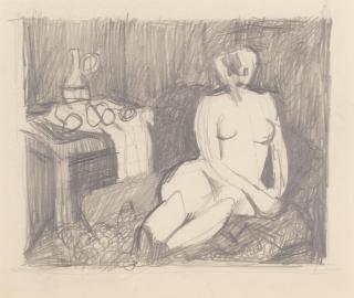 Keith Vaughan - Studio Still Life with Reclining Figure