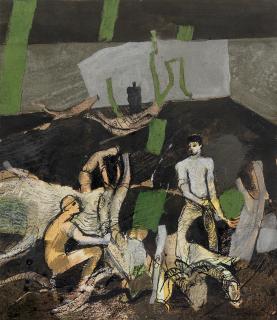 Keith Vaughan - The Garden at Ashton Gifford 25.2 x 21.9 cm. (9 7/8 x 8 5/8 in.)