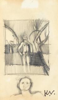 Keith Vaughan - Woodland Figure and Head Study