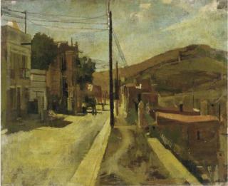 Ken Howard, R.A., R.W.S. - Figures in a street