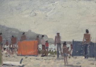 Ken Howard, R.A. - Figures on a beach