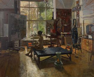 Ken Howard R.A. - Nude in Oriel Studio